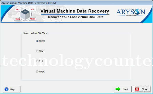 Aryson Virtual Machine Data Recovery Screenshots